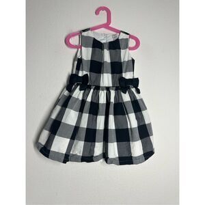 Carter’s Buffalo Check Holiday Sleevless Black And White  Dress Size 4T Cotton